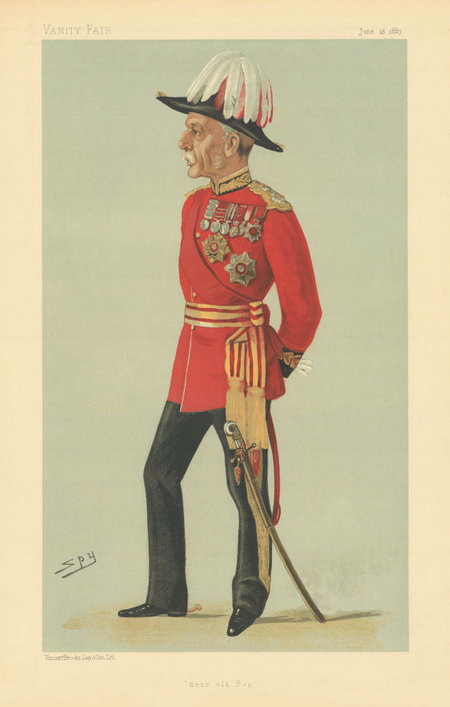VANITY FAIR SPY CARTOON Frederick Charles Arthur Stephenson 'dear old Ben'  1887